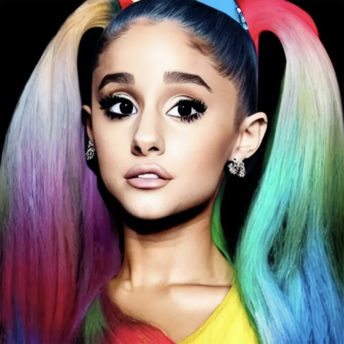Ariana Grande in the style of George Condo     10